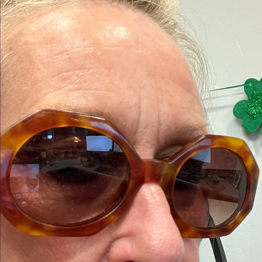 Zara Brown Octagonal Sunglasses